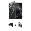 MARSİLYAN™- iPhone 15 Pro Max Kılıf Kıvılcım Form Prime - Siyah Vanessa Magic Hayalet Cam + Raze Metal Kamera Lens - LT