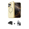 MARSİLYAN™- iPhone 15 Pro Max Kılıf Kıvılcım Form Prime - Siyah Vanessa Magic Hayalet Cam + Raze Metal Kamera Lens - GS