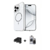 MARSİLYAN™- iPhone 15 Pro Max Kılıf Kıvılcım Form Prime - Siyah Vanessa Magic Hayalet Cam + Raze Metal Kamera Lens - TMGI