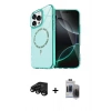 MARSİLYAN™- iPhone 15 Pro Max Kılıf Kıvılcım Form Prime - Siyah Vanessa Magic Hayalet Cam + Raze Metal Kamera Lens - SH