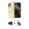 MARSİLYAN™- iPhone 15 Pro Max Kılıf Kıvılcım Form Prime - Siyah Vanessa Magic Hayalet Cam + Raze Metal Kamera Lens - TMGI