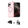 MARSİLYAN™- iPhone 15 Pro Max Kılıf Kıvılcım Form Prime - Siyah Vanessa Magic Hayalet Cam + Raze Metal Kamera Lens - GS