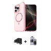 MARSİLYAN™- iPhone 15 Pro Max Kılıf Kıvılcım Form Prime - Siyah Vanessa Magic Hayalet Cam + Raze Metal Kamera Lens - TMGI