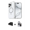 MARSİLYAN™- iPhone 15 Pro Max Kılıf Kıvılcım Form Prime - Siyah Vanessa Magic Hayalet Cam + Raze Metal Kamera Lens - SH
