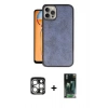 MARSİLYAN™- iPhone 15 Pro Max Kılıf Kıvılcım Işık Serisi - Şeffaf 360 Full Body Arka Koruyucu + Gümüş PVD Metal Kamera Lens