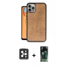 MARSİLYAN™- iPhone 15 Pro Max Kılıf Kıvılcım Işık Serisi - Şeffaf 360 Full Body Arka Koruyucu + PVD Metal Kamera Lens - SH