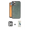 MARSİLYAN™- iPhone 15 Pro Max Kılıf Kıvılcım Işık Serisi - Şeffaf Pasifik Cam Ekran Koruyucu + PVD Metal Kamera Lens - GS