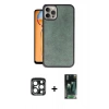 MARSİLYAN™- iPhone 15 Pro Max Kılıf Kıvılcım Işık Serisi - Siyah 360 Mat Full Body Arka Koruyucu + PVD Metal Kamera Lens - LT