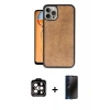 MARSİLYAN™- iPhone 15 Pro Max Kılıf Kıvılcım Işık Serisi - Siyah 3D Antistatik Hayalet Cam Ekran Koruyucu + PVD Metal Kamera Lens - TU
