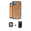 MARSİLYAN™- iPhone 15 Pro Max Kılıf Kıvılcım Işık Serisi - Siyah 3D Antistatik Hayalet Cam Ekran Koruyucu + PVD Metal Kamera Lens - GI