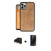 MARSİLYAN™- iPhone 15 Pro Max Kılıf Kıvılcım Işık Serisi - Siyah 3D Antistatik Hayalet Cam Ekran Koruyucu + Raze Metal Kamera Lens - SH