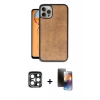 MARSİLYAN™- iPhone 15 Pro Max Kılıf Kıvılcım Işık Serisi - Siyah 3D Antistatik Mat Seramik Nano Ekran Koruyucu + PVD Metal Kamera Lens - LT