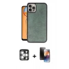 MARSİLYAN™- iPhone 15 Pro Max Kılıf Kıvılcım Işık Serisi - Siyah 3D Antistatik Mat Seramik Nano Ekran Koruyucu + PVD Metal Kamera Lens - GS
