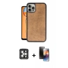 MARSİLYAN™- iPhone 15 Pro Max Kılıf Kıvılcım Işık Serisi - Siyah 3D Antistatik Mat Seramik Nano Ekran Koruyucu + PVD Metal Kamera Lens - GI