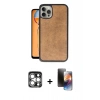 MARSİLYAN™- iPhone 15 Pro Max Kılıf Kıvılcım Işık Serisi - Siyah 3D Antistatik Mat Seramik Nano Ekran Koruyucu + PVD Metal Kamera Lens - GS