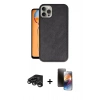 MARSİLYAN™- iPhone 15 Pro Max Kılıf Kıvılcım Işık Serisi - Siyah 3D Antistatik Mat Seramik Nano Ekran Koruyucu + Raze Metal Kamera Lens - TMGI