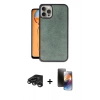MARSİLYAN™- iPhone 15 Pro Max Kılıf Kıvılcım Işık Serisi - Siyah 3D Antistatik Mat Seramik Nano Ekran Koruyucu + Raze Metal Kamera Lens - TMGI