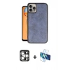 MARSİLYAN™- iPhone 15 Pro Max Kılıf Kıvılcım Işık Serisi - Siyah 3D Antistatik Seramik Nano Ekran Koruyucu + Gümüş PVD Metal Kamera Lens