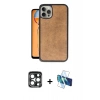 MARSİLYAN™- iPhone 15 Pro Max Kılıf Kıvılcım Işık Serisi - Siyah 3D Antistatik Seramik Nano Ekran Koruyucu + Lacivert PVD Metal Kamera Lens