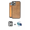 MARSİLYAN™- iPhone 15 Pro Max Kılıf Kıvılcım Işık Serisi - Siyah 3D Antistatik Seramik Nano Ekran Koruyucu + Gümüş PVD Metal Kamera Lens
