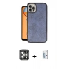 MARSİLYAN™- iPhone 15 Pro Max Kılıf Kıvılcım Işık Serisi - Siyah Bilvis 0.18mm Plus Cam Ekran Koruyucu + Gri PVD Metal Kamera Lens