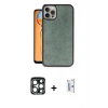 MARSİLYAN™- iPhone 15 Pro Max Kılıf Kıvılcım Işık Serisi - Siyah Bilvis 0.18mm Plus Cam Ekran Koruyucu + Lacivert PVD Metal Kamera Lens