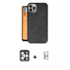 MARSİLYAN™- iPhone 15 Pro Max Kılıf Kıvılcım Işık Serisi - Siyah Bilvis 0.18mm Plus Cam Ekran Koruyucu + PVD Metal Kamera Lens - GS
