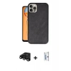 MARSİLYAN™- iPhone 15 Pro Max Kılıf Kıvılcım Işık Serisi - Siyah Bilvis 0.18mm Plus Cam Ekran Koruyucu + Siyah Raze Metal Kamera Lens