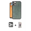 MARSİLYAN™- iPhone 15 Pro Max Kılıf Kıvılcım Işık Serisi - Siyah Bilvis 3D Cam Ekran Koruyucu + PVD Metal Kamera Lens - GS