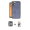 MARSİLYAN™- iPhone 15 Pro Max Kılıf Kıvılcım Işık Serisi - Siyah Bilvis 3D Mat Cam Ekran Koruyucu + PVD Metal Kamera Lens - LT