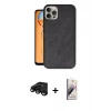 MARSİLYAN™- iPhone 15 Pro Max Kılıf Kıvılcım Işık Serisi - Siyah Bilvis 3D Mat Cam Ekran Koruyucu + Raze Metal Kamera Lens - SH