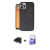 MARSİLYAN™- iPhone 15 Pro Max Kılıf Kıvılcım Işık Serisi - Siyah Bilvis 5in1 5D Magic Hayalet Cam Ekran Koruyucu + Raze Metal Kamera Lens - TMGI