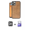 MARSİLYAN™- iPhone 15 Pro Max Kılıf Kıvılcım Işık Serisi - Siyah Bilvis 5in1 5D Magic Hayalet Cam Ekran Koruyucu + PVD Metal Kamera Lens - SH