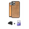 MARSİLYAN™- iPhone 15 Pro Max Kılıf Kıvılcım Işık Serisi - Siyah Bilvis 5in1 5D Magic Hayalet Cam Ekran Koruyucu + Siyah Raze Metal Kamera Lens