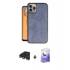 MARSİLYAN™- iPhone 15 Pro Max Kılıf Kıvılcım Işık Serisi - Siyah Bilvis 5in1 5D Magic Hayalet Cam Ekran Koruyucu + Lacivert Raze Metal Kamera Lens