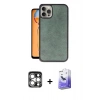 MARSİLYAN™- iPhone 15 Pro Max Kılıf Kıvılcım Işık Serisi - Siyah Bilvis 5in1 5D Magic Hayalet Cam Ekran Koruyucu + PVD Metal Kamera Lens - GS