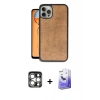 MARSİLYAN™- iPhone 15 Pro Max Kılıf Kıvılcım Işık Serisi - Siyah Bilvis 5in1 5D Magic Hayalet Cam Ekran Koruyucu + PVD Metal Kamera Lens - GS