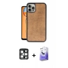MARSİLYAN™- iPhone 15 Pro Max Kılıf Kıvılcım Işık Serisi - Siyah Bilvis 5in1 5D Magic Hayalet Cam Ekran Koruyucu + PVD Metal Kamera Lens - LT