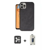 MARSİLYAN™- iPhone 15 Pro Max Kılıf Kıvılcım Işık Serisi - Siyah Bilvis Hayalet Cam Ekran Koruyucu + PVD Metal Kamera Lens - GI