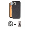 MARSİLYAN™- iPhone 15 Pro Max Kılıf Kıvılcım Işık Serisi - Siyah Bilvis Hayalet Cam Ekran Koruyucu + PVD Metal Kamera Lens - GS