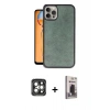 MARSİLYAN™- iPhone 15 Pro Max Kılıf Kıvılcım Işık Serisi - Siyah Bilvis Hayalet Cam Ekran Koruyucu + PVD Metal Kamera Lens - GI