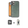 MARSİLYAN™- iPhone 15 Pro Max Kılıf Kıvılcım Işık Serisi - Siyah Bilvis Hayalet Cam Ekran Koruyucu + PVD Metal Kamera Lens - SH