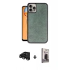 MARSİLYAN™- iPhone 15 Pro Max Kılıf Kıvılcım Işık Serisi - Siyah Bilvis Hayalet Cam Ekran Koruyucu + Raze Metal Kamera Lens - SH