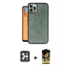 MARSİLYAN™- iPhone 15 Pro Max Kılıf Kıvılcım Işık Serisi - Siyah Buffer Cam Ekran Koruyucu + PVD Metal Kamera Lens - GI