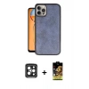 MARSİLYAN™- iPhone 15 Pro Max Kılıf Kıvılcım Işık Serisi - Siyah Buffer Cam Ekran Koruyucu + PVD Metal Kamera Lens - SH