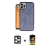 MARSİLYAN™- iPhone 15 Pro Max Kılıf Kıvılcım Işık Serisi - Siyah Buffer Cam Ekran Koruyucu + PVD Metal Kamera Lens - LT