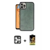 MARSİLYAN™- iPhone 15 Pro Max Kılıf Kıvılcım Işık Serisi - Siyah Buffer Cam Ekran Koruyucu + PVD Metal Kamera Lens - GS