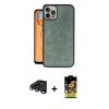 MARSİLYAN™- iPhone 15 Pro Max Kılıf Kıvılcım Işık Serisi - Siyah Buffer Cam Ekran Koruyucu + Raze Metal Kamera Lens - LT