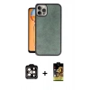 MARSİLYAN™- iPhone 15 Pro Max Kılıf Kıvılcım Işık Serisi - Siyah Buffer Cam Ekran Koruyucu + PVD Metal Kamera Lens - TU