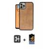 MARSİLYAN™- iPhone 15 Pro Max Kılıf Kıvılcım Işık Serisi - Siyah Buffer Hayalet Cam Ekran Koruyucu + PVD Metal Kamera Lens - GI